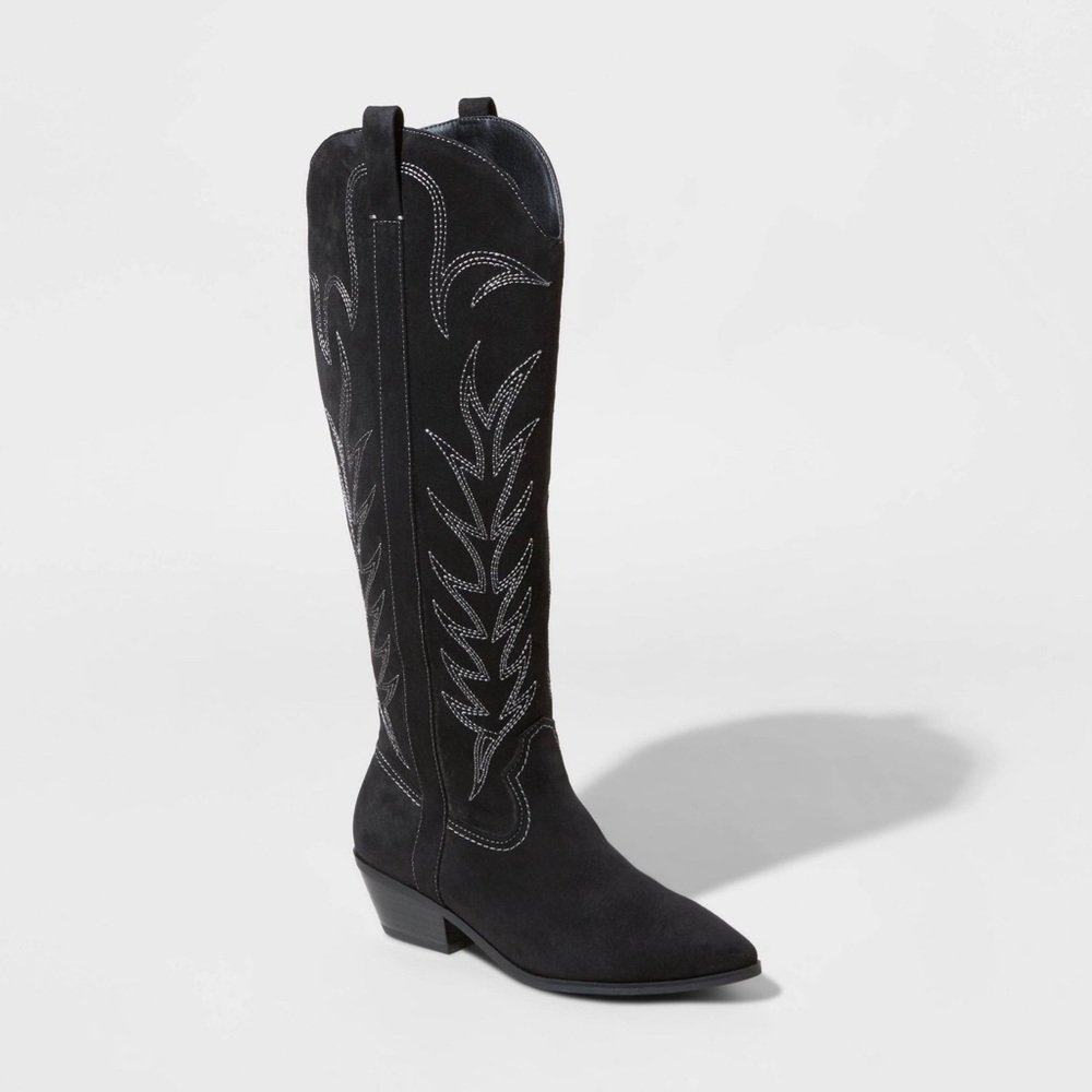 Sommer Stitch Western Boots, Black, Universal Thread Size 8.5. NWOT